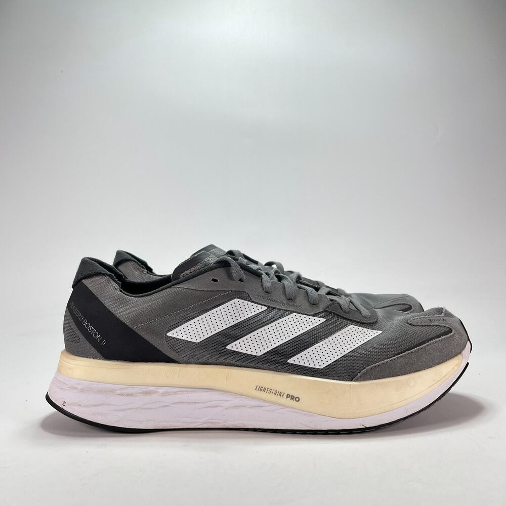 Adidas Adizero Boston 11 Gray Running Shoes Athletic Sneakers GV7068 Mens Sz 13